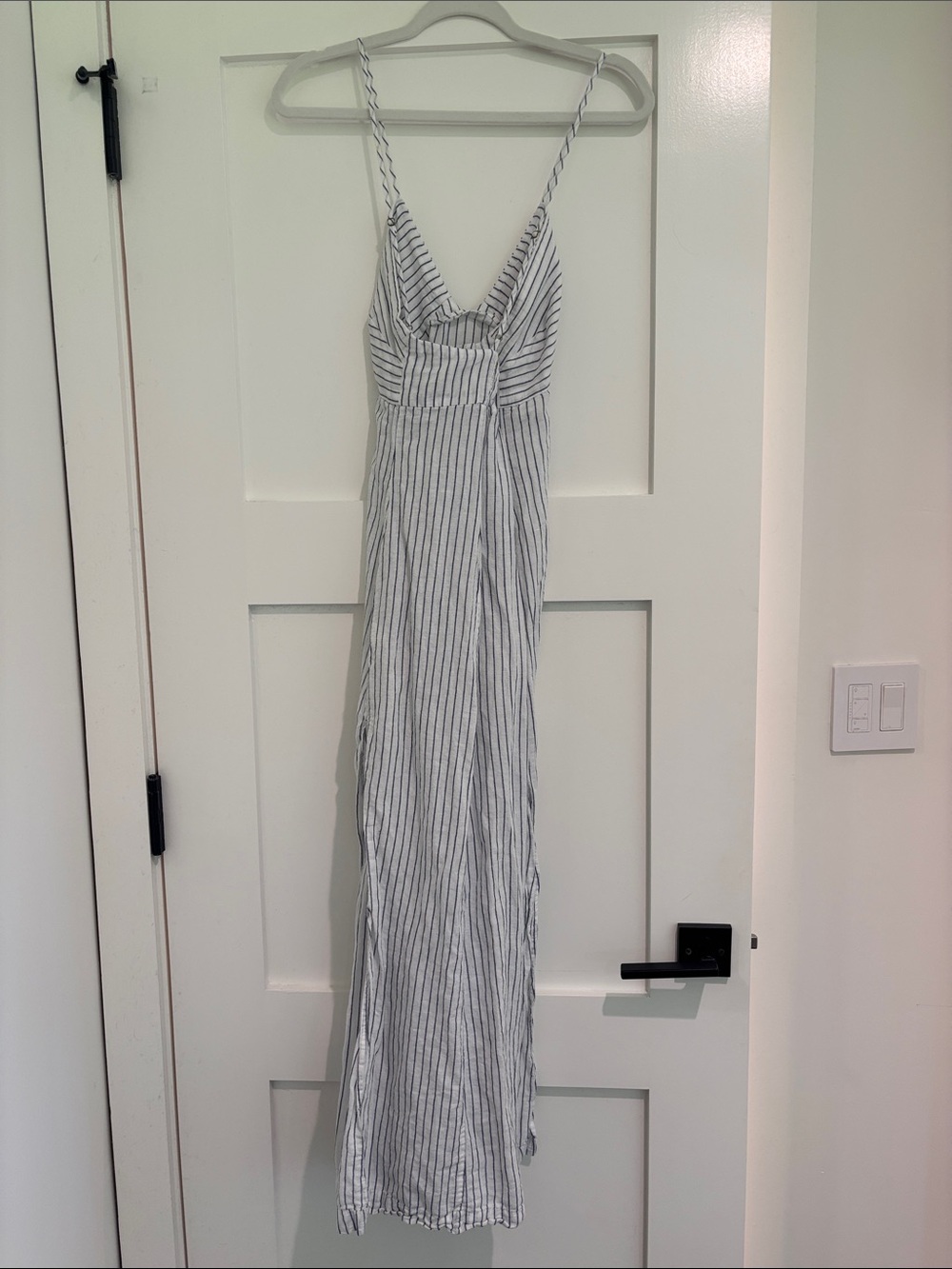 J CREW Striped Spaghetti Strap Maxi Dress - White & BLUE - Picture 3 of 7